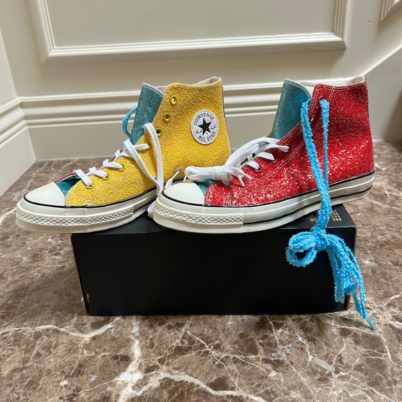 Converse Chuck Taylor All Star 70 Hi - JW Anderson Glitter Yellow Red - Picture 1 of 4